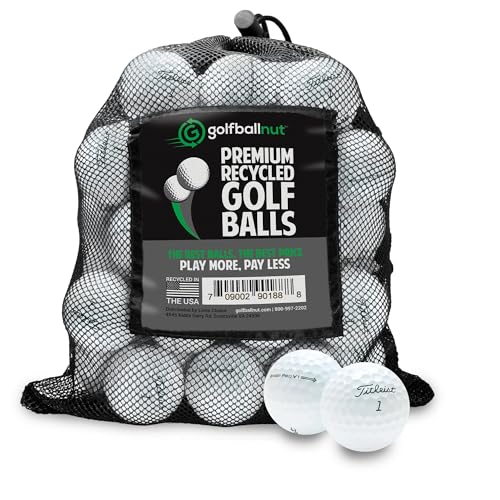 GolfBall Nut - 48 Recycled Golf Balls for Titleist Pro V1 2021 - Premium Performance Used Golf Balls Bulk 4A Near Mint Condition – Includes Mesh Bag – 48-Pack