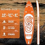 FunWater SUP Inflatable Stand Up Paddle Board 10'x31''x6'' Ultra-Light Inflatable Paddleboard with ISUP Accessories,Fins,Adjustable Paddle, Pump,Backpack, Leash, Waterproof Phone Bag,Kayak Seat