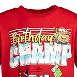 Disney Pixar Cars Lightning McQueen Birthday Toddler Boys Graphic T-Shirt Cars Red 3T