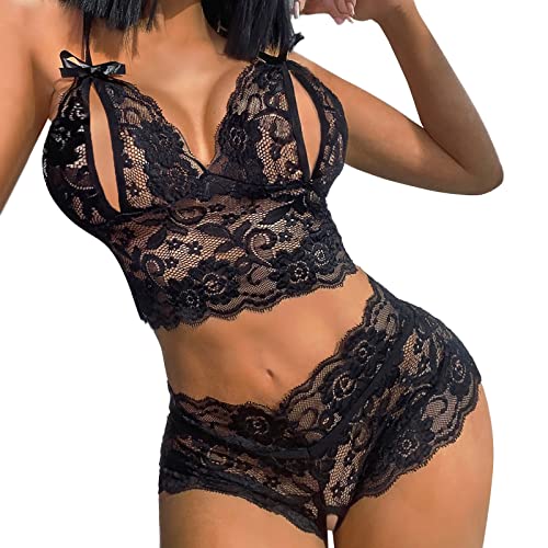 Sexy Lingerie for Women Naughty for Sex Two Piece Sexy Bra and Panty Sets See Through Sexy Boudoir Outfits Sleepwear