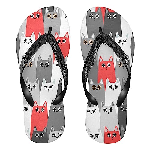 MNSRUU Cat Flip Flops for Men & Women,Unisex-Flip-Flops-Thong-Sandals,EVA Rubber Flip Flops,1