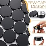 Patelai 64 Pieces Lip Balm Tin Containers Screw Top Round Tin Cans Aluminum Jar with Screw Lid, Empty Bottle Travel Cosmetic Sample Container for DIY(2 oz,Matte Black)