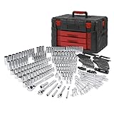 WORKPRO 450-Piece Drive Socket Set 1/2" 1/4" 3/8", CR-V Metric and Imperial with Quick-Release Ratchet Wrench, Spanners, Bits Set, Mechanics Tool for Car Repair