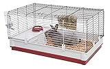 MidWest Homes for Pets 158 Wabbitat Deluxe Rabbit Home, Rabbit Cage, 39.5 L x 23.75 W x 19.75 H Inch, Maroon/White