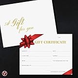 Blank Gift Certificates – Great Gift Cards for Small Business, Restaurant, Spa, Makeup, Hair Beauty Salon, Wedding, Holiday, Christmas, Birthday – 4.25" x 5.5" – 25 Cards per Pack with Envelopes