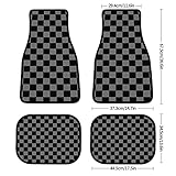 Vintage Black Che-ckered Pattern Car Floor Mat Universal Fit Front/Rear 4 Piece Full Set for SUV Truck Carpet Car Mats Automotive Carpet Interior Decortaive