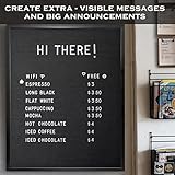 Black Large Letter Board 24x30 Inch, Big Felt Menu Board, Large Felt Letter Board, Large Menu Board, Felt Board Large Message Board, Large Black Letter Board Sign, Felt Menu Display Board with Letters