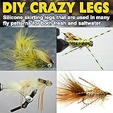 XFISHMAN Fly-Tying-Materials-Rubber-Legs-Silicone-Rubber-Skirt 12-24 Colors Fly Tying Supplies (24 Colors kit)