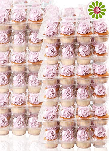 APRON HEROES - STACK’nGO, Strong & Sturdy, Cupcake Container, Cupcake Holders, Plastic Cupcake Containers, To Go Boxes, Cupcake Holders with Lid, 12 Cupcakes per Container, 12 Containers Per Order