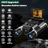 Binoculars Camera for Adults, 2.4" Screen 12X Digital Zoom 48MP Pictures 2.5K Videos Camera, Binoculars for Bird Watching Hunting Outdoor Adventures 32GB