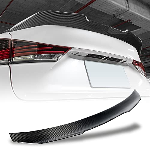 AeroBon Real Carbon Fiber Trunk Spoiler Compatible with 2014-2020 Lexus (XE30) IS250 IS300 IS350 Sedan (H Style)