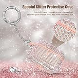 Case for AirPods Pro 2nd Generation, Filoto Cute AirPod Pro 2 Protective Case Cover for Women Girls, Bling Crystal PC Apple Air Pods Pro Cases Accessories with Lobster Clasp Keychain, Pink