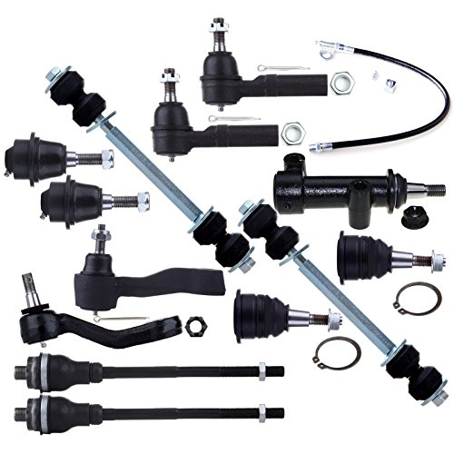 SCITOO 13pcs Suspension Kit Ball Joint Tie Rod Ends Parts Control Arms Pitman Arm-4 Groove Spline fit 2001-2010 for GMC Sierra 2500 HD 1999-2007 for Chevy Silverado 1500 4WD 4x4