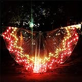 SHINYO LED Isis Wings Glow Light Up Belly Dance Wing Club Dress For Party Halloween Rave Performance Clothing Carniva (Flame)