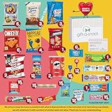 Gift A Snack - Easter Snack Box Care Package Variety Pack + Greeting Card (200 Count) Birthday Sweet Treats Gift Basket, Candies Chips Crackers Bars Corporate Gifts