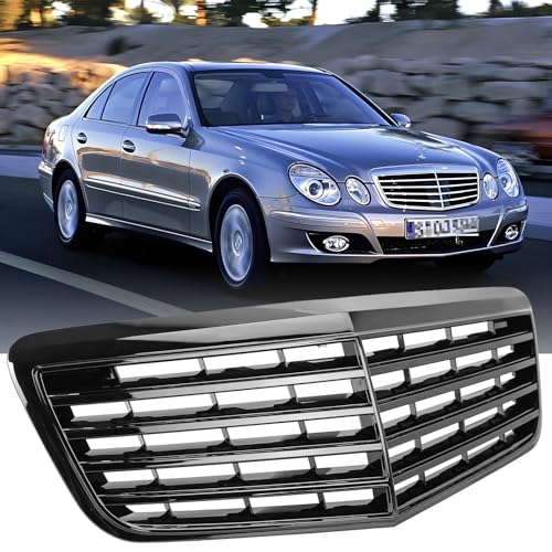 Aresparts Compatible with Mercedes Benz 2007 2008 2009 W211 Facelift E-Class E320 E350 E550 E63 AMG Sedan Front Bumper Grille Gloss Black Replacement grill