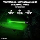 ANEKIM UC20Pro Green Hunting Light Kit, 1783m Spotlight 2200 High Lumen Predator Light for Tactical Flashlight for Hog Coyote and Varmint Night Hunting