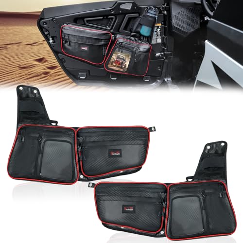 StarknightMT RZR XP 1000 Side Door Bags Compatible With 2024 2025 Polaris RZR XP 1000/4 1000 UTV Front Door Console Cab Storage Bag Waterproof Scratch-Resistant Multiple Organizer