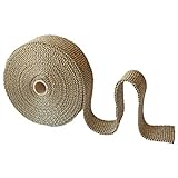 LEDAUT 2 Roll 2" x 50' Titanium Exhaust Heat Wrap Roll for Motorcycle Fiberglass Heat Shield Tape with Stainless Ties