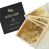 goldz: 24K Genuine Edible Gold Leaf - Real Gold Leaf - Big Size 10cm x 10cm - Big 12 Sheets - Original Gold Leaf Sheets for | Art | Food | Craft | Decoration | Beauty - Real & Pure Edible Gold