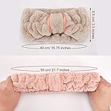 WILLBOND 4 Pack Microfiber Headbands Spa Facial Headbands Makeup Head bands Elastic Terry Cloth Head Wrap for Women Girls Washing Face Makeup Shower Yoga Sports(Coffee, Khaki, Pink and White)