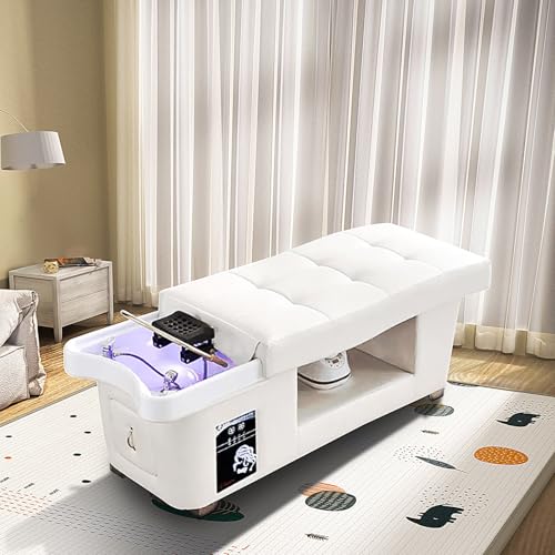 leqsdijk Multifunctional Water Circulation Head Therapy Bed | All-in-One Bed with Hydrotherapy, Phototherapy, Shampooing, Steaming & Massage Functions | Head Care Bed for Beauty Salons & Spas