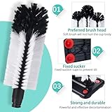 Havawish 2 Pack Water Bottle Cleaning Brush with Suction Base, 3 Head Bristle Bar Glass Washer for Sink, Cup Washer Brush Cleaner for Bar Beer Cup, Wine Glass, Long Leg Cup Kitchen Tools