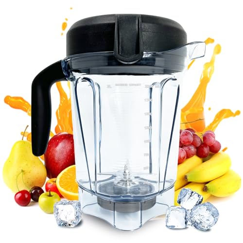 For Vitamix Blender Pitcher 64oz Low-Profile, Replacement for Vitamix 750 780 5200 5000 6300 Vm0101 7500 vm0102 vm0103 Vm0109 vm0197 E310 E320 Classic/Explorian/Commercial series etc Container Cup Jar