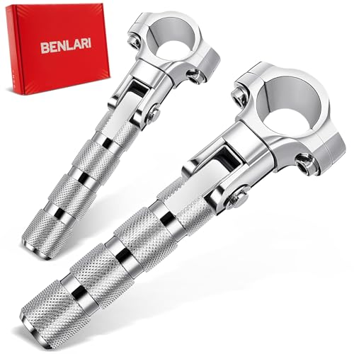 Benlari CNC Highway Pegs Motorcycle Foot Pegs 1in 1-1/4in 25mm 32mm Fit for Harley Davidson for BMW for Honda for Suzuki for Kawasaki Engine Guards Crash Bars Chrome