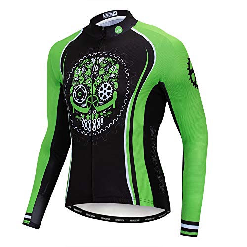 WeimoMonkey Cycling Jersey Long Sleeve Clothing Men Bike Wear Cycle Clothes Cat Black Blue M