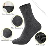 J-BOX Mens Cotton Crew Socks, Breathable Dress Socks, Casual Lightweight Comfortable (8/10 pairs)