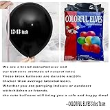 COLORFUL ELVES 12 Inch 100 Pcs Metallic Chrome Black Balloons Latex Helium Shiny Thicken Balloons Party Decoration