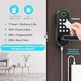 Keyless-Entry Fingerprint Smart Door Lock: Sifely Digital Electronic Lock with Code Passcode, Electric Door Knob, Biometric Door Handle Lock, Perfect for Exterior/Interior/Entry/Bedroom Doors (Black)