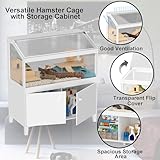 GDLF Hamster Cage with Storage Cabinet Small Animal Cage, Easy View Acrylic Panels, Large Habitat for Hedgehog Gerbil & Rat 39.5"x19.7"x43.7"