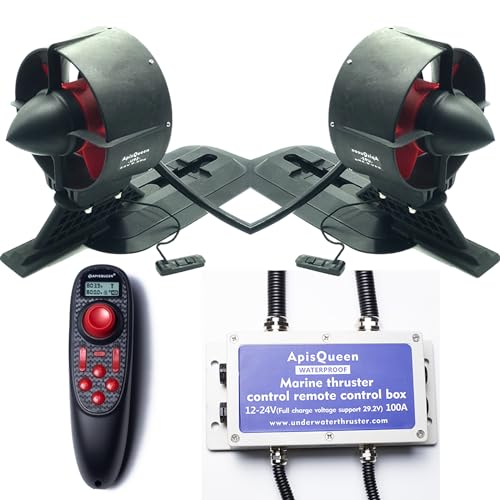 ApisQueen 24V 150KV Underwater Thruster U92 Set,with 6 Channel Remote Control and ESC,23.6Kg(52.1LBS) Thrust Brushless Motor,for Kayaks/Inflatable Boats/Paddle Boards