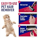 Chom Chom Roller Pet Hair Remover and Reusable Lint Roller - Black ChomChom Cat and Dog Hair Remover for Furniture, Couch, Carpet, Clothing and Bedding - Portable, Multi-Surface Fur Removal Tool