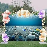 7x5FT Devestating Shot Plastic Waste Ocean Water Pollution Photography Backdrop Background Cloth Portrait Photo Booth Studio Prop Banner Photographers Home Office Decor Supplies