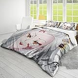 NICHIYOBI Demon Killer Kokushibo Muzan Twelve Kizuki Duvet Cover Set 3D Bedding Comforter Cover 3 Pcs (1 Duvet Cover+2 Pillowcases) Bedding Set (03,King-104x90in+20x30in*2)