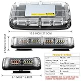 Leelosp 3 Pack Roof Top Mini Strobe Light Bar 48 LED Strobe Warning Light Magnetic Base Flashing Emergency Safety Warning Beacon Lamp for Construction Vehicle Snowplow Truck Postal Car