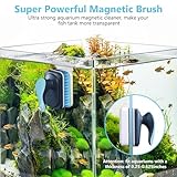 fishkeeper Aquarium Magnetic Glass Cleaner, Fish Tank Algae Magnet Cleaning Tool with Algae Scraper for Glass Aquariums Tank, Floating Scrubber Brush, 2 Detachable Scrapers, Large