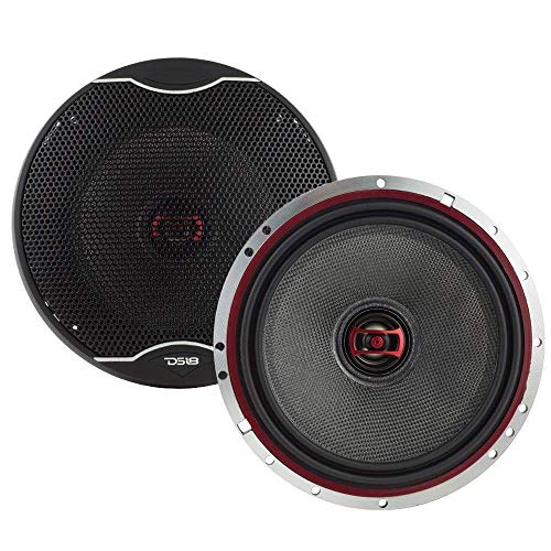 DS18 EXL-SQ6.5 6.5" Car Speaker High Sound Quality Fiber Glass Cone 2-Way Coaxial Speaker -3Ohms- Sleek Compact Design with Chrome Finish - Superior Bass Response - 400 WATTS Max - Set of 2