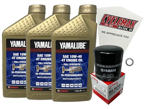 Cyclemax Full Synthetic Oil Change Kit compatible with 2015-2023 Yamaha YZF-R3 YZFR3