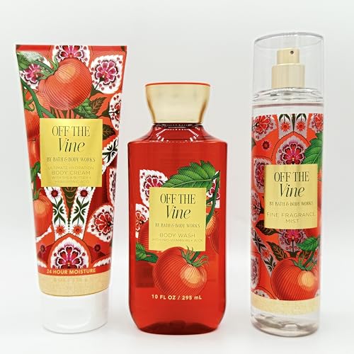 Off The Vine 3-Piece Bath & Body Bundle | Ultimate Hydration Body Cream, Body Wash and Fine Fragrance Mist