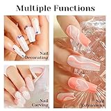 ROSALIND Acrylic Powder Set, 4 * 1.76oz Clear Nude Acrylic Nail Powder White Pink Acrylic Powder Polymer Nude Nail Powder Acrylic Nail Colors Set for Nail Acrylic Extension No Nail Lamp Need