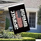 WENWELL Jesus is My Savior Trump is My President flag 3x5 Ft,Donald Trump 2024 Flags Tapestry,Durable and Fade-Resistant,Perfect for Indoor and Outdoor Display