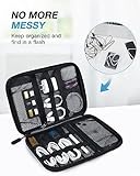 BAGSMART Electronics Organizer Travel Case, Small Cable Organizer Bag for Essentials, Tech Organizer as Accessories, Cord Organizer for Phone, Power Bank, SD Card, Black