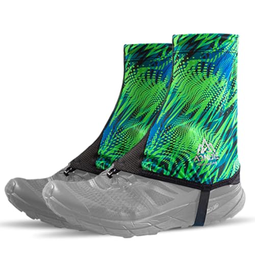 OrrinSports Trail Gaiters Low Shoes Gators for Hiking Boots Breathable Boots Gators for Running (Green, L)