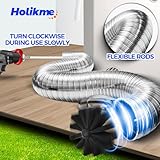 Holikme 50 Feet Dryer Vent Cleaner Kit Lint Remover Flexible Dryer Vent Cleaning Brush Extends Up to 50 Feet