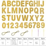 TaoBary 112 Pcs DIY Letter Banner Glitter Customizable Banner Kit Custom Banner Including 107 Letters and Numbers 3 Rope for Christmas Birthday Party(Gold)