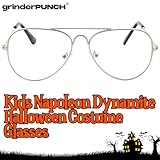 grinderPUNCH Kids Fake Aviator Eye Glasses Clear Lens Children's Non Prescription (Age 3-10), Silver